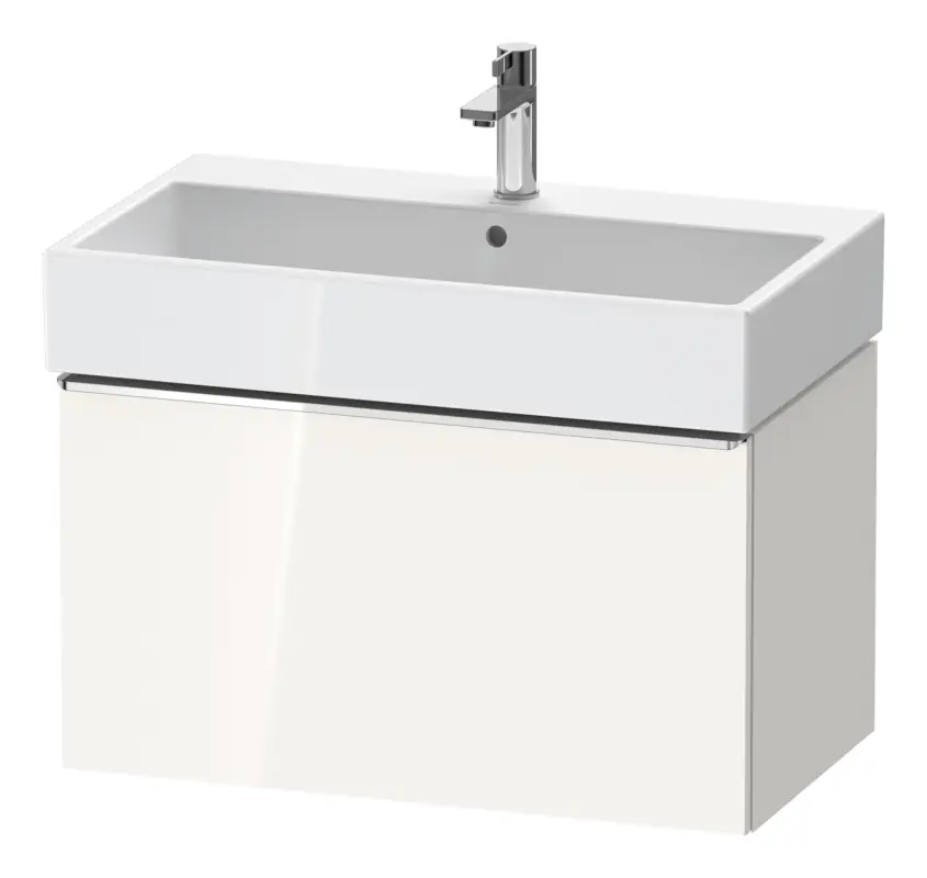 Neu Duravit D-Neo Waschtischunterschrank mit 1 Auszug Griff Chrom Hochglanz 784 x 440 x 442 mm - Weiß Hochglanz