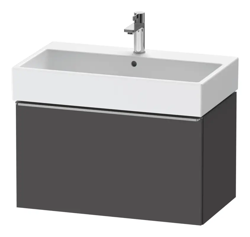 Duravit D-Neo Waschtischunterschrank mit 1 Auszug Griff Edelstahl Gebürstet 784 x 440 x 442 mm - Graphit Matt Knallerangebot