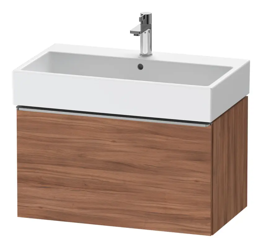 Billig Duravit D-Neo Waschtischunterschrank mit 1 Auszug Griff Edelstahl Gebürstet 784 x 440 x 442 mm - Nussbaum Natur Matt