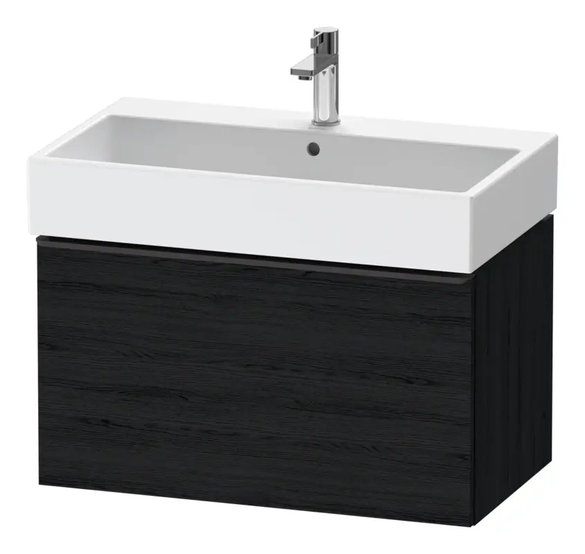 Bestseller Duravit D-Neo Waschtischunterschrank mit 1 Auszug Griff Diamantschwarz Matt 784 x 440 x 442 mm - Eiche Schwarz Matt