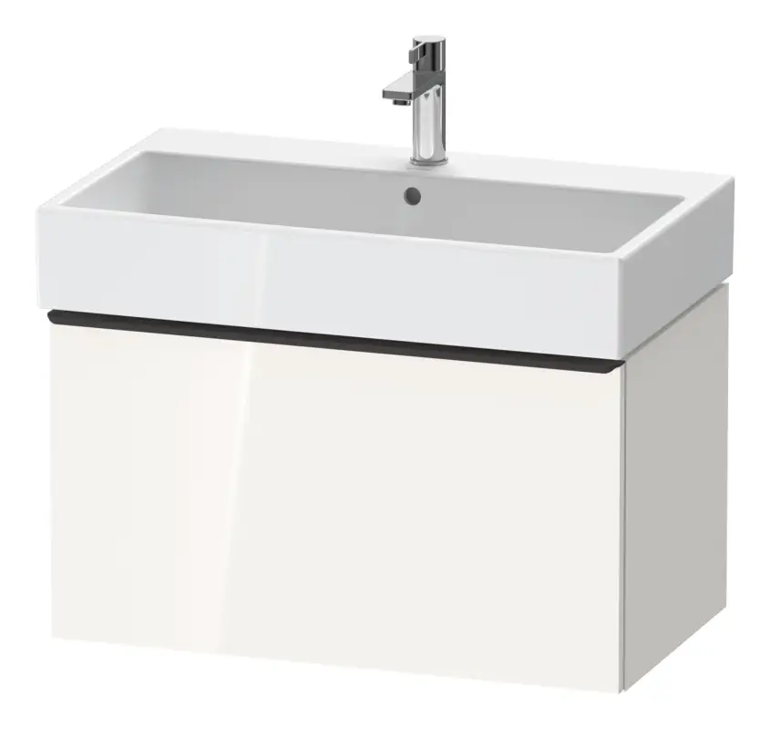 Duravit D-Neo Waschtischunterschrank mit 1 Auszug Griff Diamantschwarz Matt 784 x 440 x 442 mm - Weiß Hochglanz Direktkauf