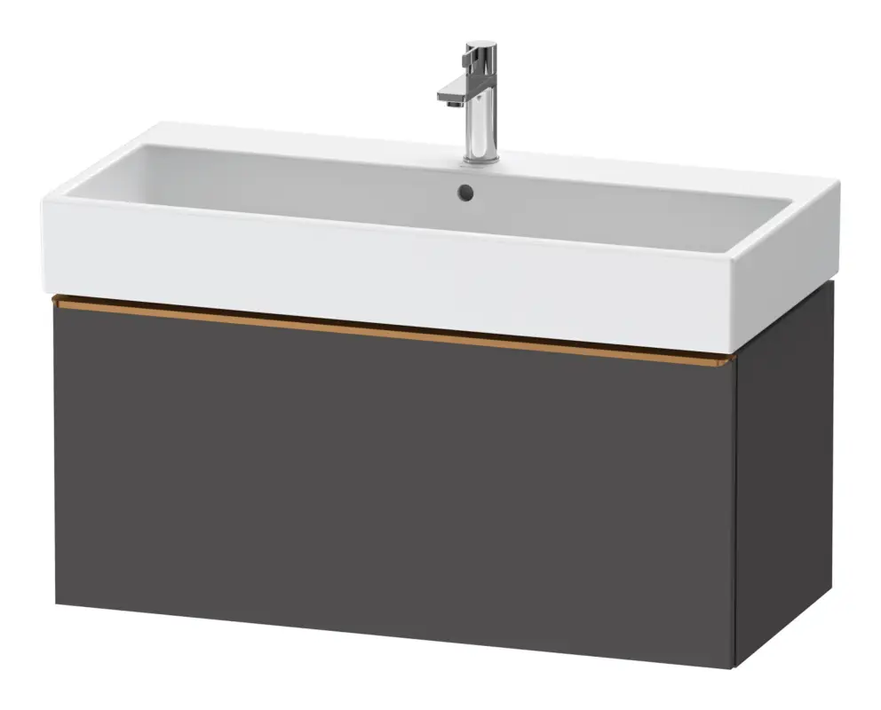 Must-Have Duravit D-Neo Waschtischunterschrank mit 1 Auszug Griff Bronze Gebürstet 984 x 440 x 442 mm - Graphit Matt