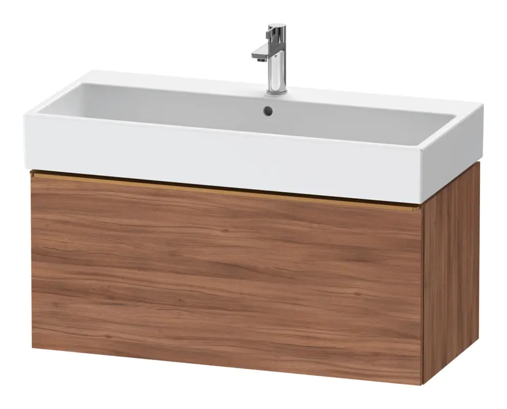 Echt Duravit D-Neo Waschtischunterschrank mit 1 Auszug Griff Bronze Gebürstet 984 x 440 x 442 mm - Nussbaum Natur Matt