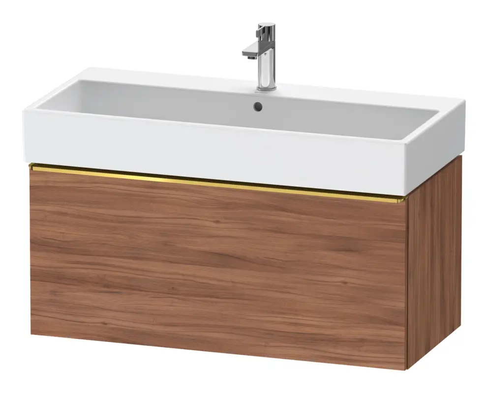 Duravit D-Neo Waschtischunterschrank mit 1 Auszug Griff Gold Poliert 984 x 440 x 442 mm - Nussbaum Natur Matt Top-Seller