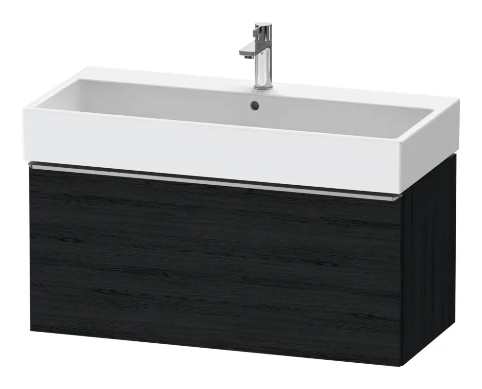 Duravit D-Neo Waschtischunterschrank mit 1 Auszug Griff Edelstahl Gebürstet 984 x 440 x 442 mm - Eiche Schwarz Matt Knallerangebot