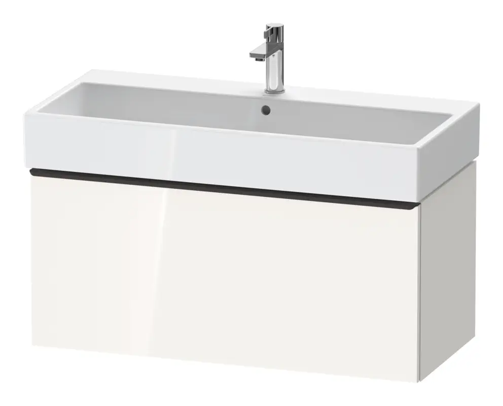 Duravit D-Neo Waschtischunterschrank mit 1 Auszug Griff Diamantschwarz Matt 984 x 440 x 442 mm - Weiß Hochglanz Direktkauf