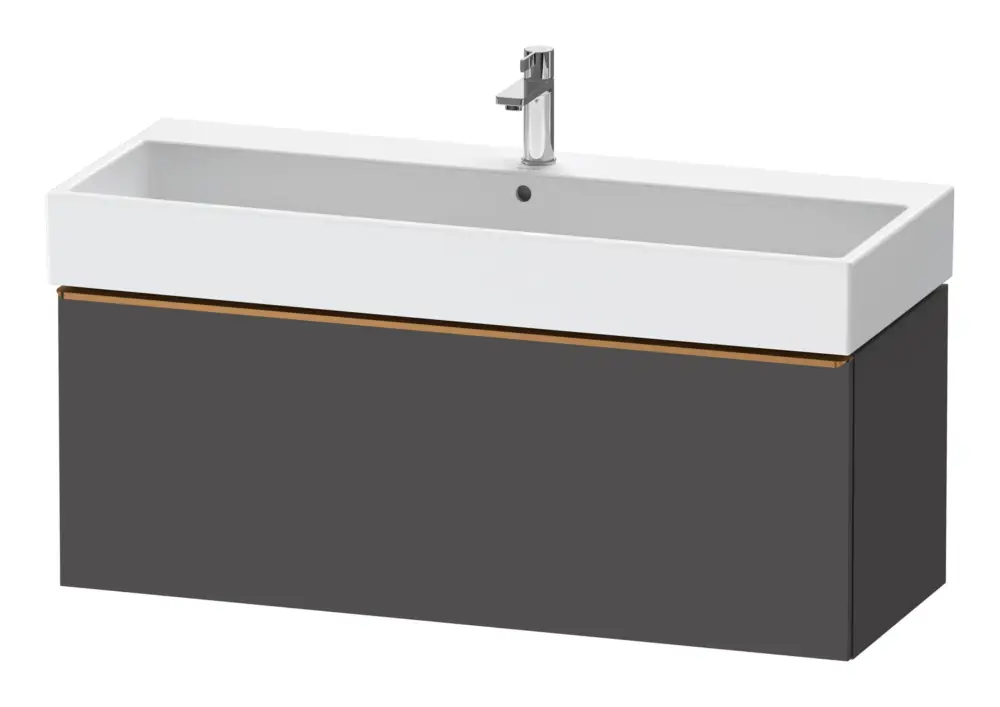 Duravit D-Neo Waschtischunterschrank mit 1 Auszug Griff Bronze Gebürstet 1184 x 440 x 442 mm - Graphit Matt Schneller Versand