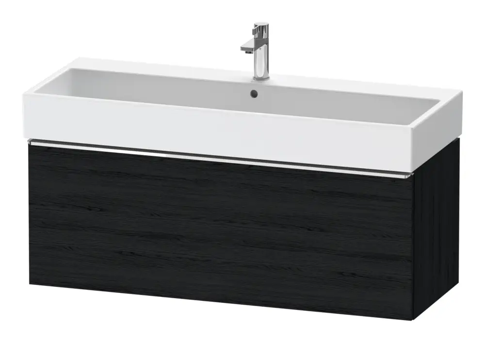Neue Ware Duravit D-Neo Waschtischunterschrank mit 1 Auszug Griff Chrom Hochglanz 1184 x 440 x 442 mm - Eiche Schwarz Matt