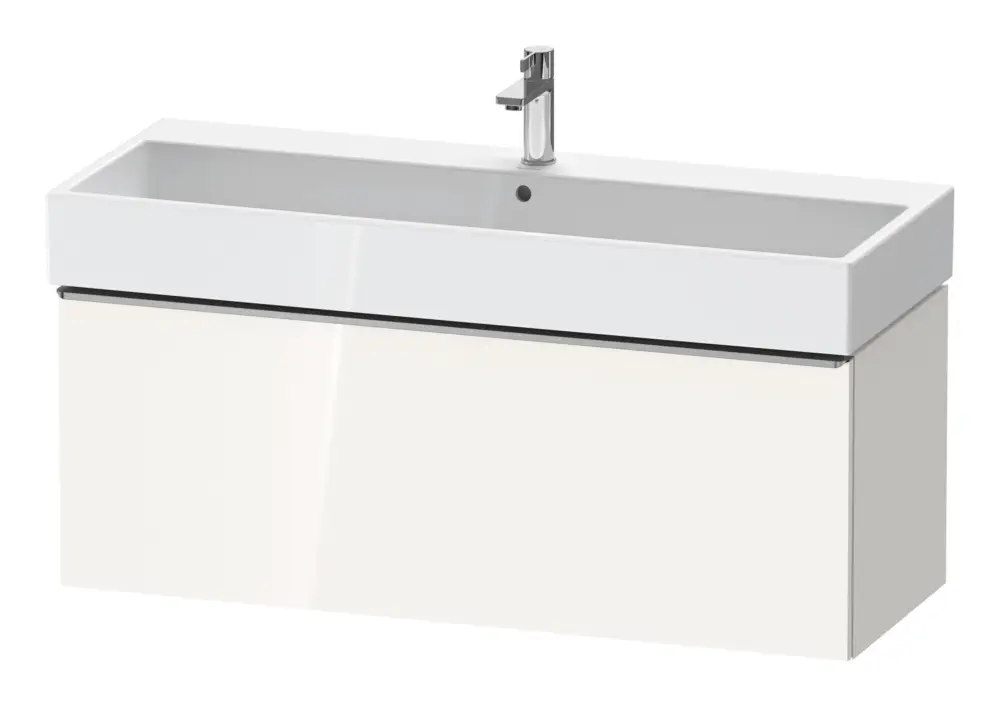 Duravit D-Neo Waschtischunterschrank mit 1 Auszug Griff Edelstahl Gebürstet 1184 x 440 x 442 mm - Weiß Hochglanz Knallerangebot