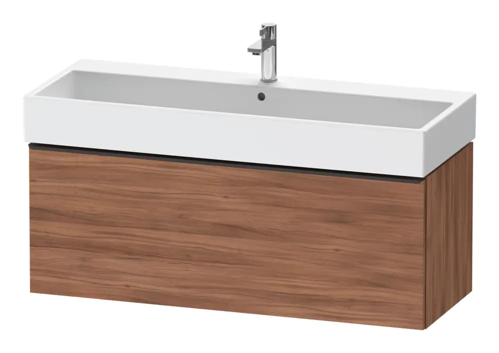 Duravit D-Neo Waschtischunterschrank mit 1 Auszug Griff Diamantschwarz Matt 1184 x 440 x 442 mm - Nussbaum Natur Matt Online Kaufen
