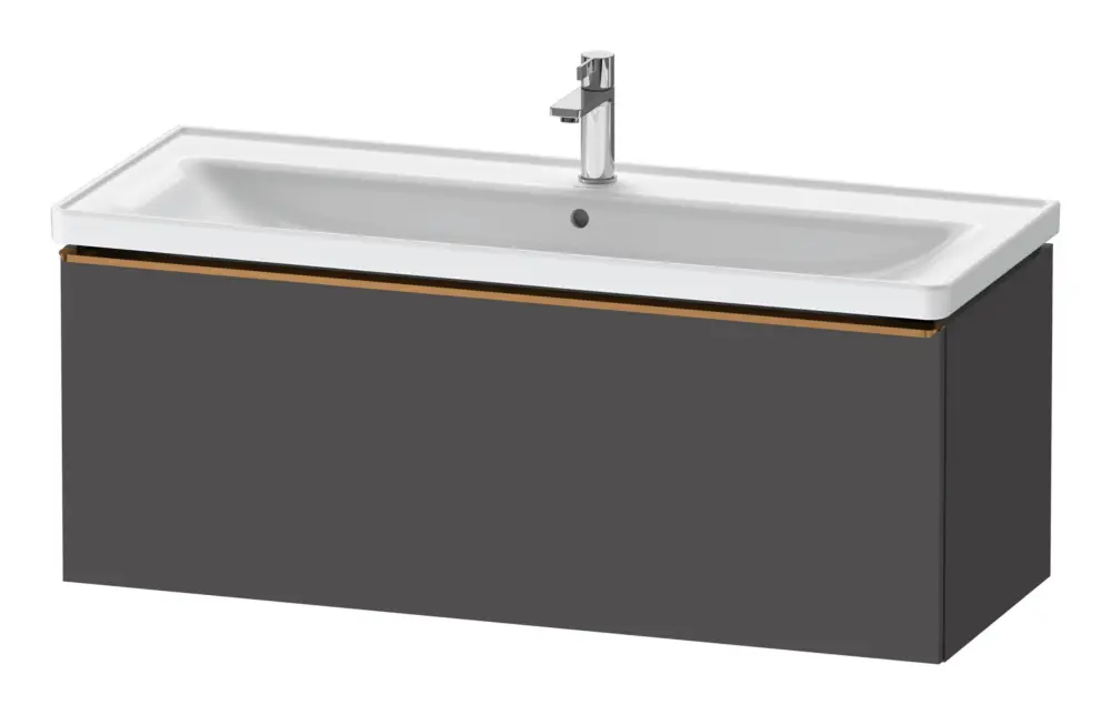 Duravit D-Neo Waschtischunterschrank mit 1 Auszug Griff Bronze Gebürstet 1184 x 440 x 452 mm - Graphit Matt Sonderangebot