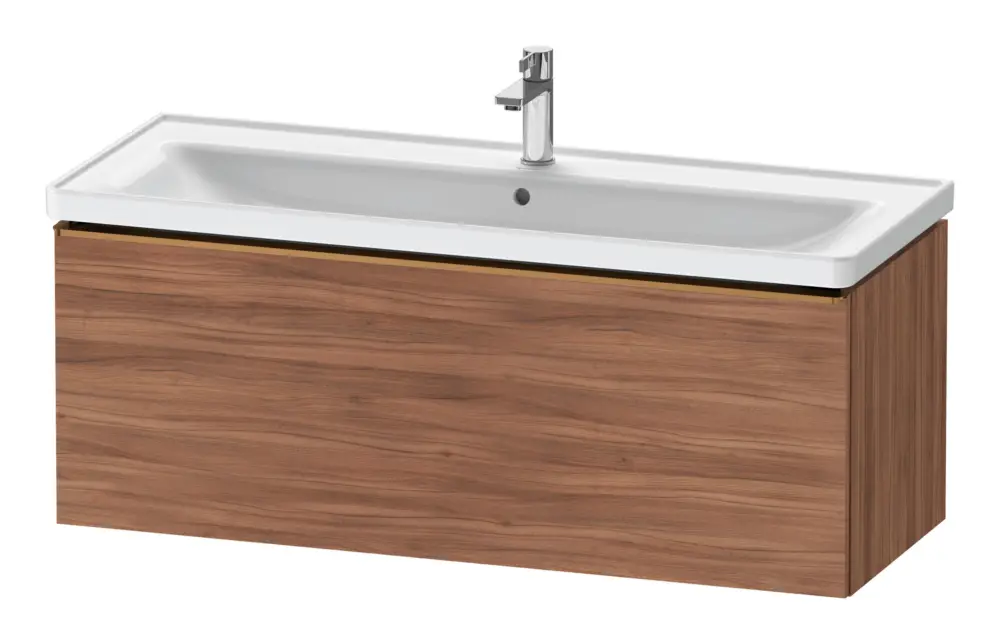 Preisknaller Duravit D-Neo Waschtischunterschrank mit 1 Auszug Griff Bronze Gebürstet 1184 x 440 x 452 mm - Nussbaum Natur Matt