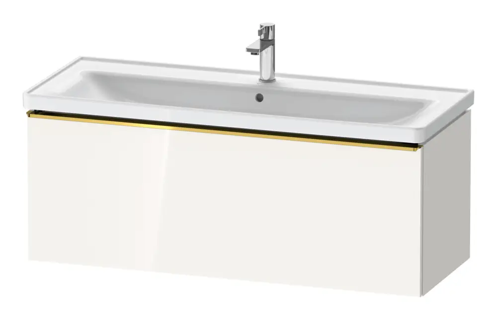 Bestseller Duravit D-Neo Waschtischunterschrank mit 1 Auszug Griff Gold Poliert 1184 x 440 x 452 mm - Weiß Hochglanz