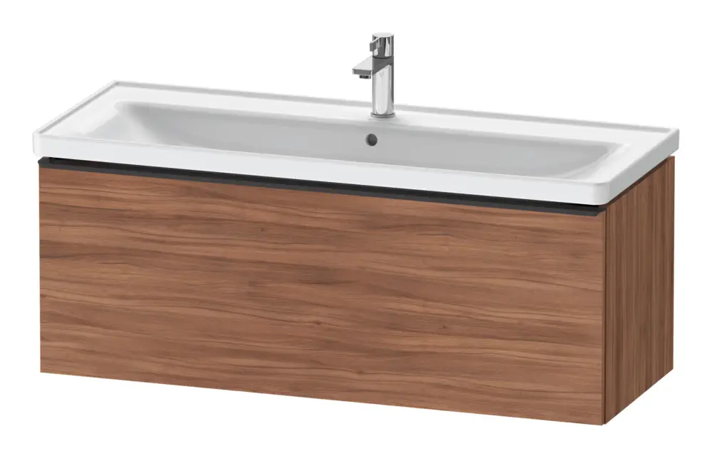 Direktkauf Duravit D-Neo Waschtischunterschrank mit 1 Auszug Griff Diamantschwarz Matt 1184 x 440 x 452 mm - Nussbaum Natur Matt