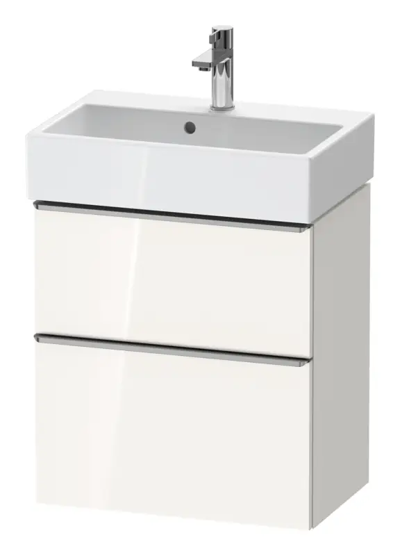 Preis Gesenkt Duravit D-Neo Waschtischunterschrank mit 2 Auszügen Griff Edelstahl Gebürstet 584 x 625 x 372 mm - Weiß Hochglanz
