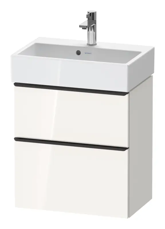 Duravit D-Neo Waschtischunterschrank mit 2 Auszügen Griff Diamantschwarz Matt 584 x 625 x 372 mm - Weiß Hochglanz Rabatt