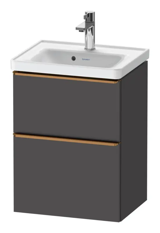 Top-Preis Duravit D-Neo Waschtischunterschrank mit 2 Auszügen Griff Bronze Gebürstet 484 x 625 x 372 mm - Graphit Matt