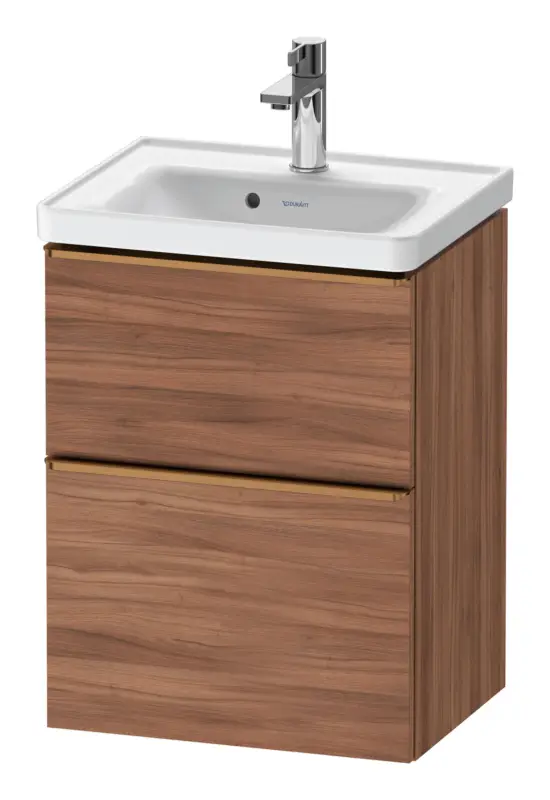 Billig Duravit D-Neo Waschtischunterschrank mit 2 Auszügen Griff Bronze Gebürstet 484 x 625 x 372 mm - Nussbaum Natur Matt