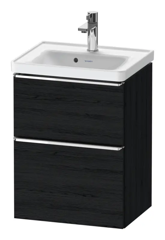 Duravit D-Neo Waschtischunterschrank mit 2 Auszügen Griff Chrom Hochglanz 484 x 625 x 372 mm - Eiche Schwarz Matt Top-Preis