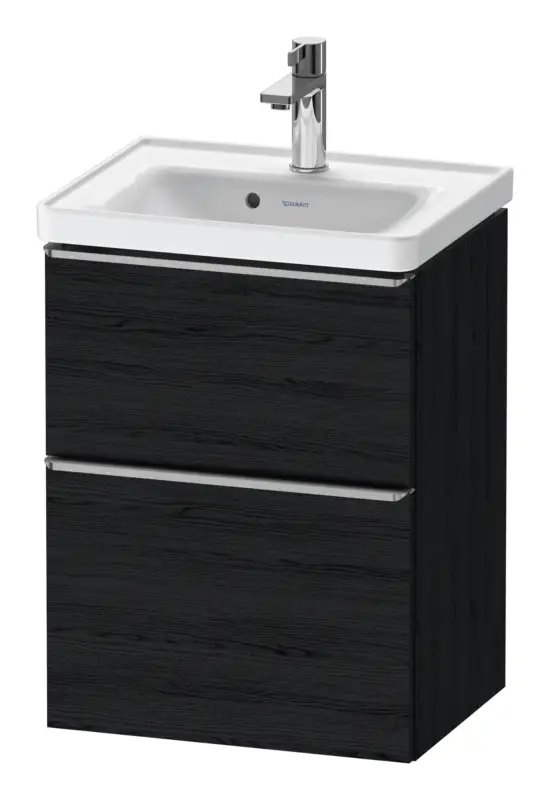Duravit D-Neo Waschtischunterschrank mit 2 Auszügen Griff Edelstahl Gebürstet 484 x 625 x 372 mm - Eiche Schwarz Matt Direkt Vom Hersteller