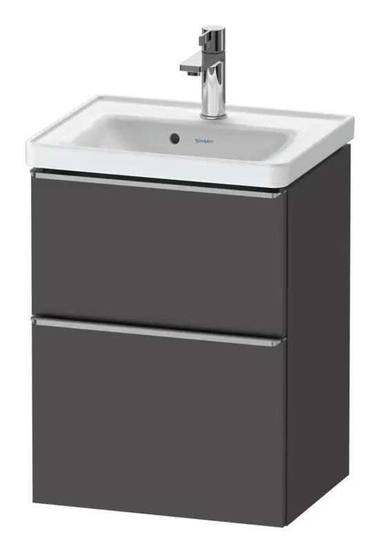 Neue Ware Duravit D-Neo Waschtischunterschrank mit 2 Auszügen Griff Edelstahl Gebürstet 484 x 625 x 372 mm - Graphit Matt