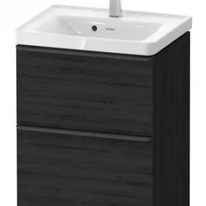 Abverkauf Duravit D-Neo Waschtischunterschrank mit 2 Auszügen Griff Diamantschwarz Matt 484 x 625 x 372 mm - Eiche Schwarz Matt