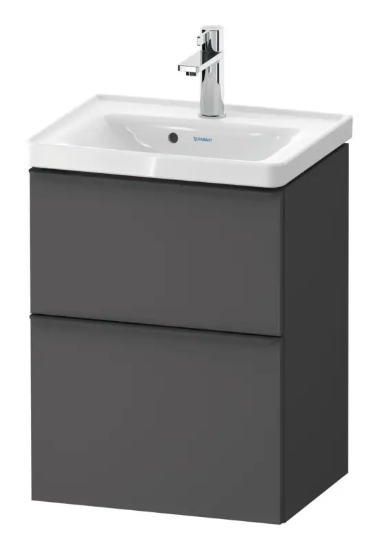 Duravit D-Neo Waschtischunterschrank mit 2 Auszügen Griff Diamantschwarz Matt 484 x 625 x 372 mm - Graphit Matt Bestseller