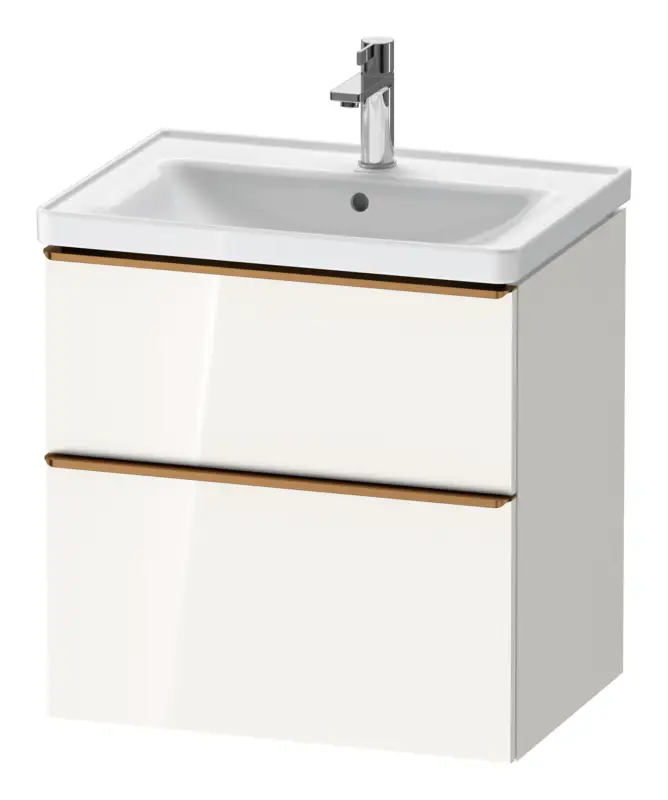 Duravit D-Neo Waschtischunterschrank mit 2 Auszügen Griff Bronze Gebürstet 634 x 625 x 452 mm - Weiß Hochglanz Heißes Angebot