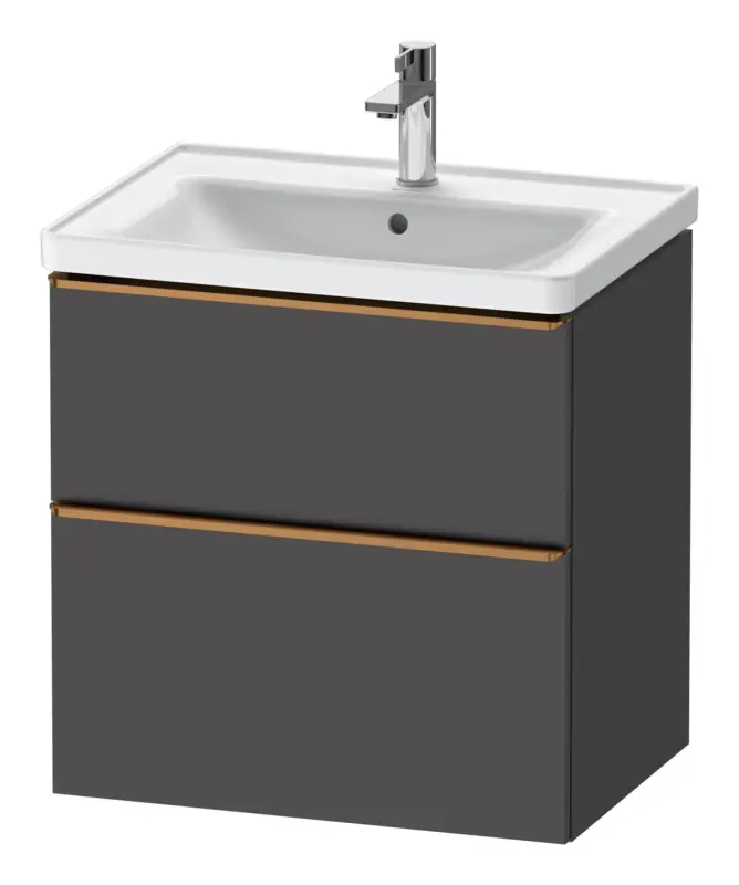 Duravit D-Neo Waschtischunterschrank mit 2 Auszügen Griff Bronze Gebürstet 634 x 625 x 452 mm - Graphit Matt Super-Preis