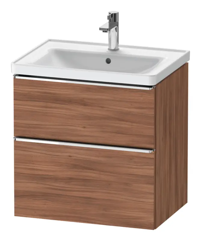 Duravit D-Neo Waschtischunterschrank mit 2 Auszügen Griff Chrom Hochglanz 634 x 625 x 452 mm - Nussbaum Natur Matt Wochenendangebot