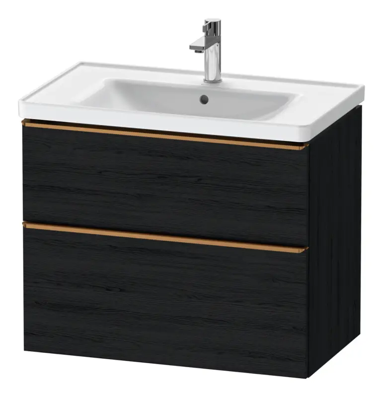 Duravit D-Neo Waschtischunterschrank für 236780 mit 2 Auszügen Griff Bronze Gebürstet 784 x 625 x 452 mm - Eiche Schwarz Matt Versand Am Gleichen Tag