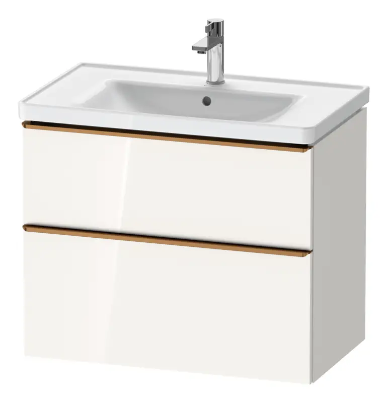 Schnäppchen Duravit D-Neo Waschtischunterschrank für 236780 mit 2 Auszügen Griff Bronze Gebürstet 784 x 625 x 452 mm - Weiß Hochglanz