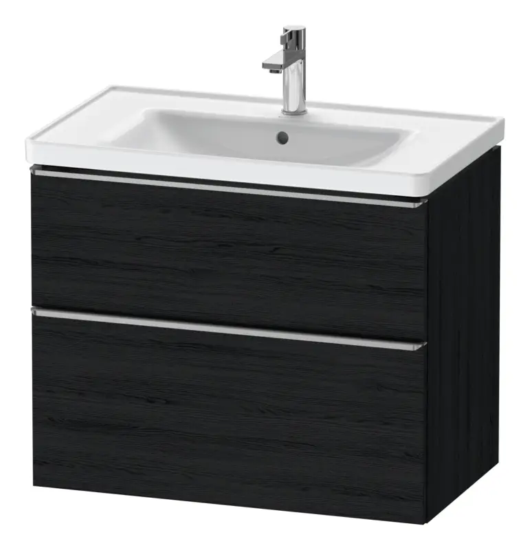 Duravit D-Neo Waschtischunterschrank für 236780 mit 2 Auszügen Griff Edelstahl Gebürstet 784 x 625 x 452 mm - Eiche Schwarz Matt Bestpreis