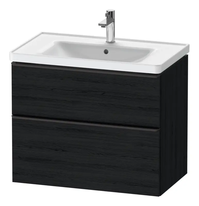 Wochenendangebot Duravit D-Neo Waschtischunterschrank für 236780 mit 2 Auszügen Griff Diamantschwarz Matt 784 x 625 x 452 mm - Eiche Schwarz Matt