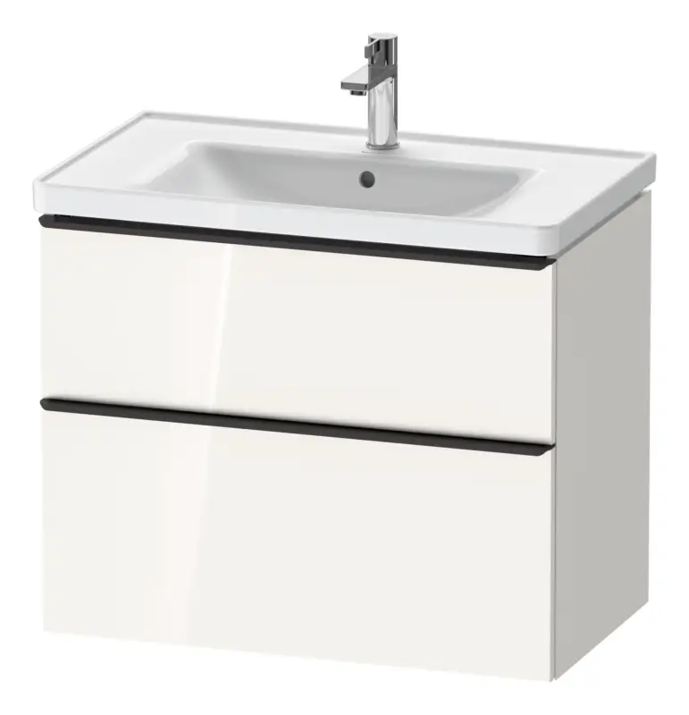 Duravit D-Neo Waschtischunterschrank für 236780 mit 2 Auszügen Griff Diamantschwarz Matt 784 x 625 x 452 mm - Weiß Hochglanz Highlight