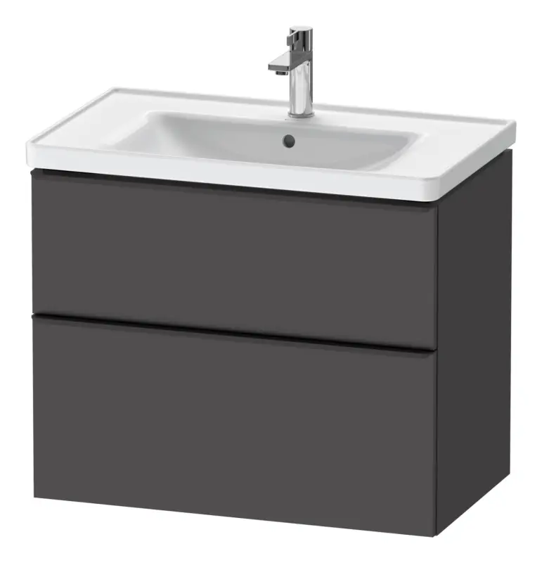 Beliebt Duravit D-Neo Waschtischunterschrank für 236780 mit 2 Auszügen Griff Diamantschwarz Matt 784 x 625 x 452 mm - Graphit Matt