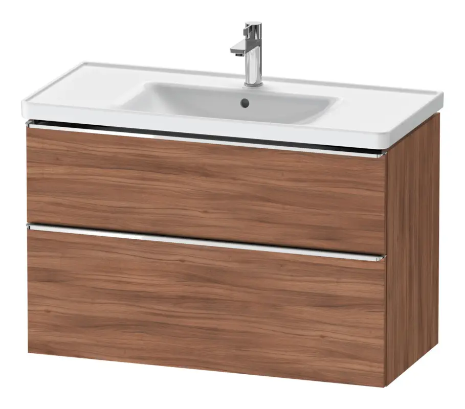 Duravit D-Neo Waschtischunterschrank mit 2 Auszügen Griff Chrom Hochglanz 984 x 625 x 452 mm - Nussbaum Natur Matt Neu Im Sortiment