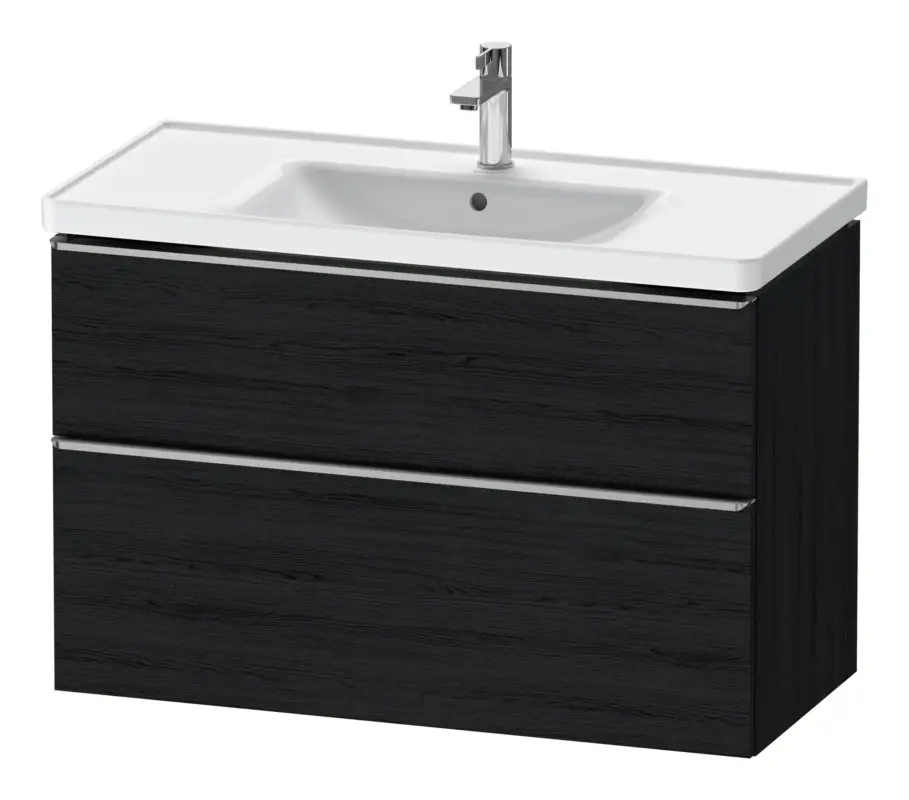 Meistverkauft Duravit D-Neo Waschtischunterschrank mit 2 Auszügen Griff Edelstahl Gebürstet 984 x 625 x 452 mm - Eiche Schwarz Matt