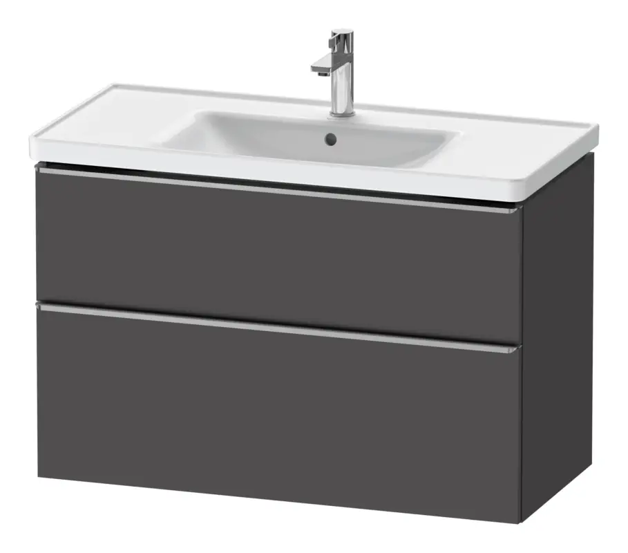 Expressversand Duravit D-Neo Waschtischunterschrank mit 2 Auszügen Griff Edelstahl Gebürstet 984 x 625 x 452 mm - Graphit Matt