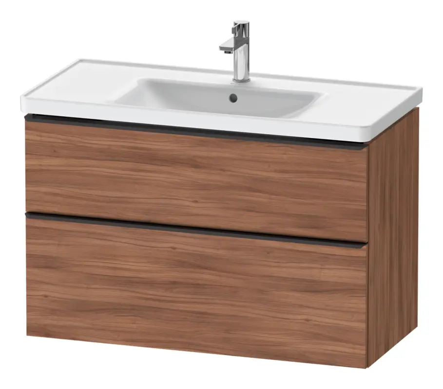 Jetzt Kaufen Duravit D-Neo Waschtischunterschrank mit 2 Auszügen Griff Diamantschwarz Matt 984 x 625 x 452 mm - Nussbaum Natur Matt