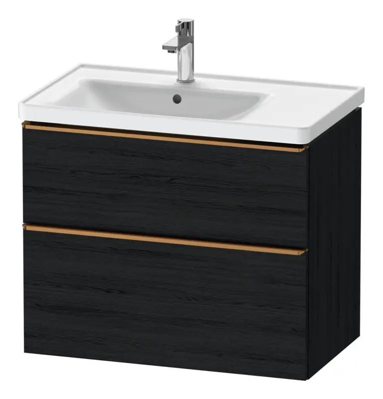 Duravit D-Neo Waschtischunterschrank für 236980 mit 2 Auszügen Griff Bronze Gebürstet 784 x 625 x 452 mm - Eiche Schwarz Matt Sichere Zahlung
