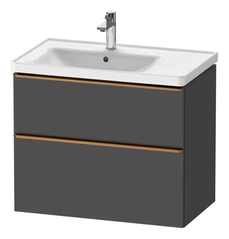 Duravit D-Neo Waschtischunterschrank für 236980 mit 2 Auszügen Griff Bronze Gebürstet 784 x 625 x 452 mm - Graphit Matt Neue Ware