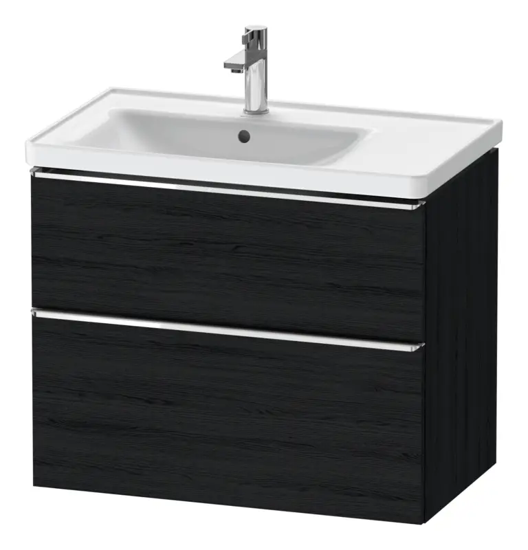 Highlight Duravit D-Neo Waschtischunterschrank für 236980 mit 2 Auszügen Griff Chrom Hochglanz 784 x 625 x 452 mm - Eiche Schwarz Matt