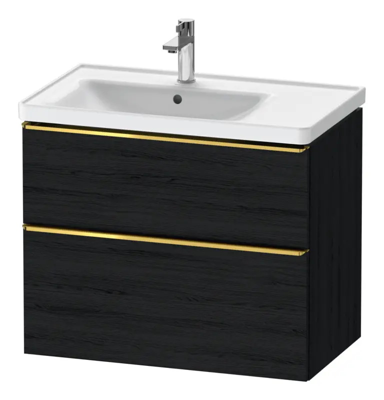 Duravit D-Neo Waschtischunterschrank für 236980 mit 2 Auszügen Griff Gold Poliert 784 x 625 x 452 mm - Eiche Schwarz Matt Sofort Bestellen