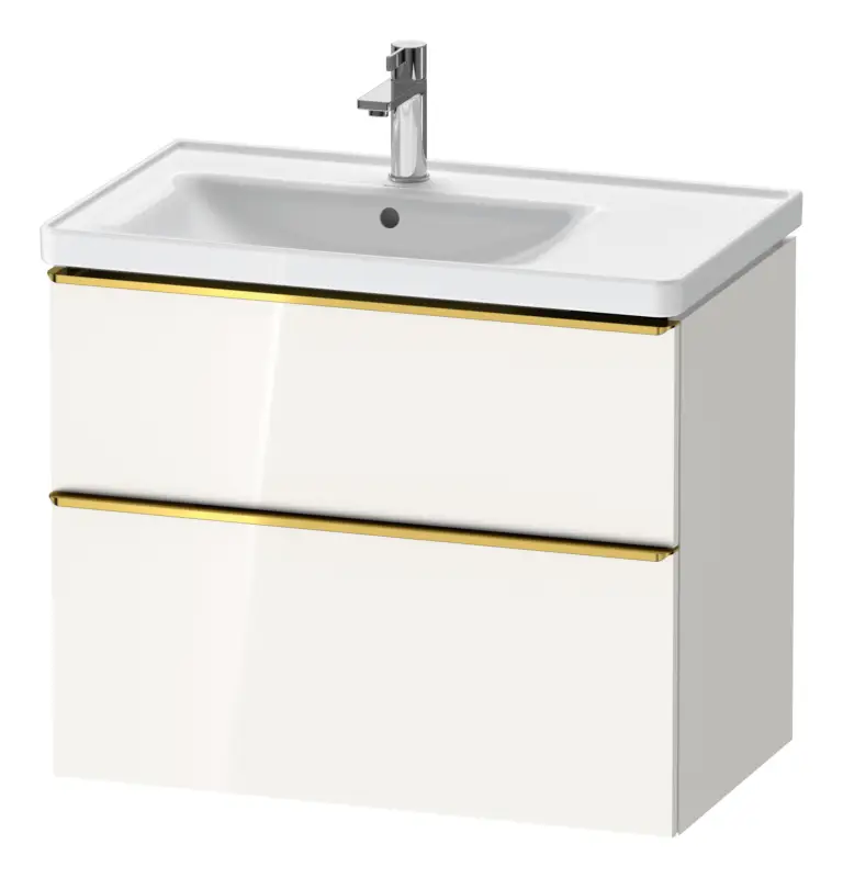 Duravit D-Neo Waschtischunterschrank für 236980 mit 2 Auszügen Griff Gold Poliert 784 x 625 x 452 mm - Weiß Hochglanz Sonderaktion