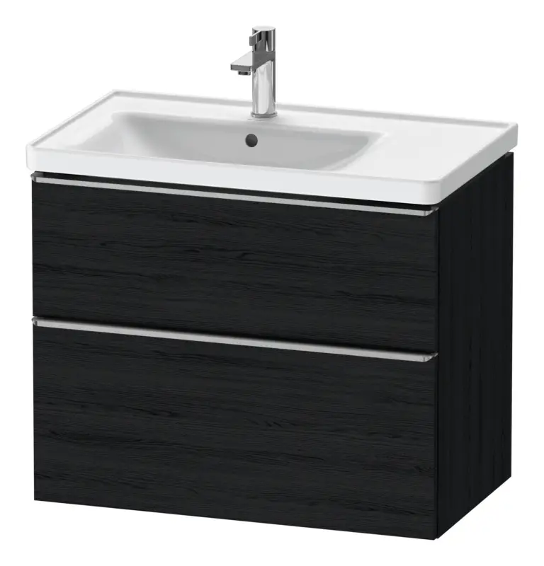 Neue Ware Duravit D-Neo Waschtischunterschrank für 236980 mit 2 Auszügen Griff Edelstahl Gebürstet 784 x 625 x 452 mm - Eiche Schwarz Matt