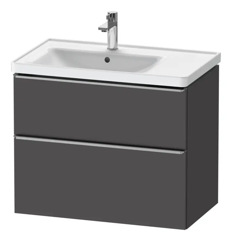 Duravit D-Neo Waschtischunterschrank für 236980 mit 2 Auszügen Griff Edelstahl Gebürstet 784 x 625 x 452 mm - Graphit Matt Beliebt