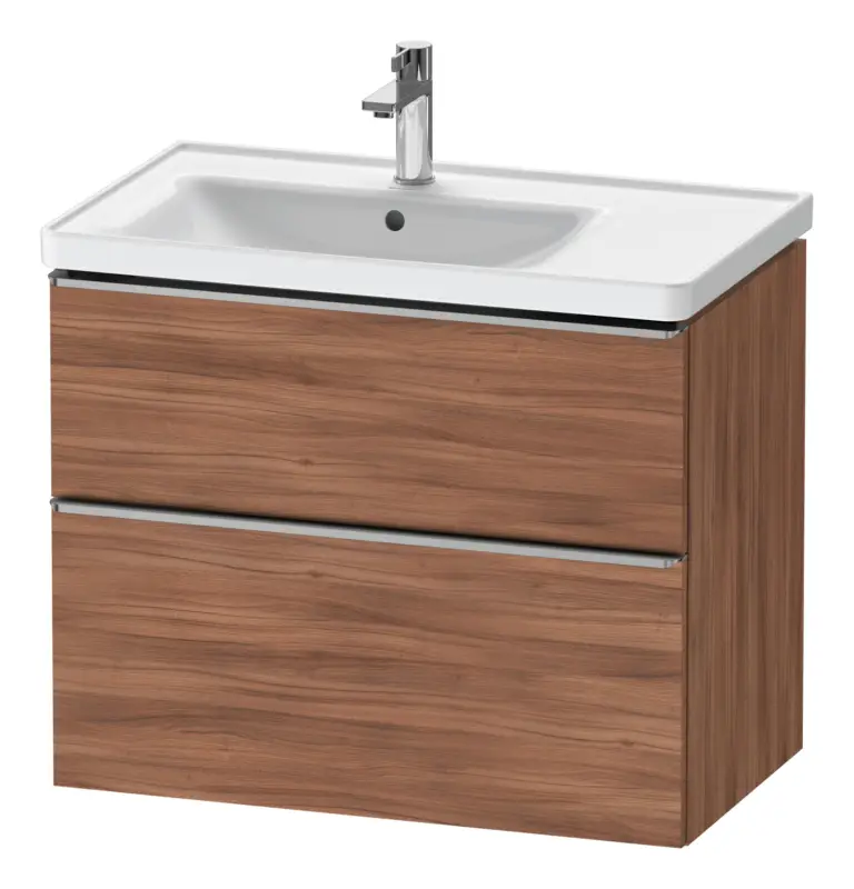 Duravit D-Neo Waschtischunterschrank für 236980 mit 2 Auszügen Griff Edelstahl Gebürstet 784 x 625 x 452 mm - Nussbaum Natur Matt Aktuell