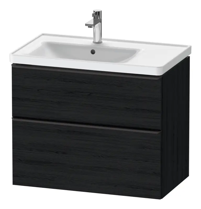 Geprüft Duravit D-Neo Waschtischunterschrank für 236980 mit 2 Auszügen Griff Diamantschwarz Matt 784 x 625 x 452 mm - Eiche Schwarz Matt