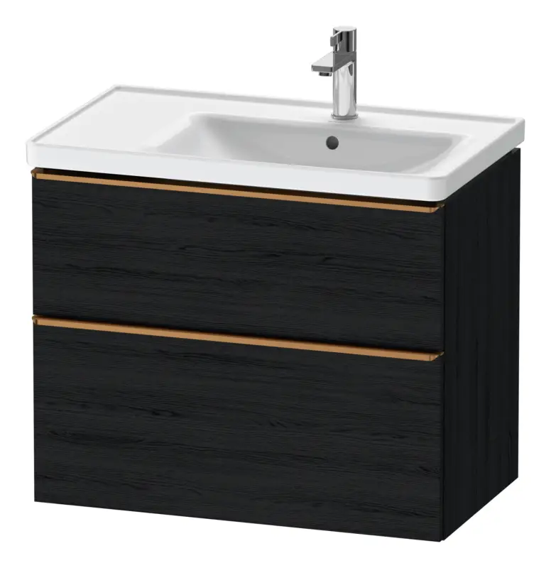 Finale Aktion Duravit D-Neo Waschtischunterschrank für 237080 mit 2 Auszügen Griff Bronze Gebürstet 784 x 625 x 452 mm - Eiche Schwarz Matt